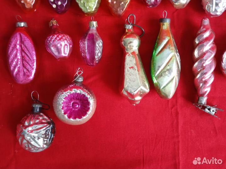 Елочные игрушки СССР. Разные по форме и цвету