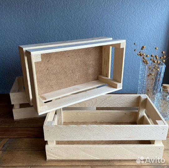 Ящик реечный / Кашпо для цветов / Деревянный бокс