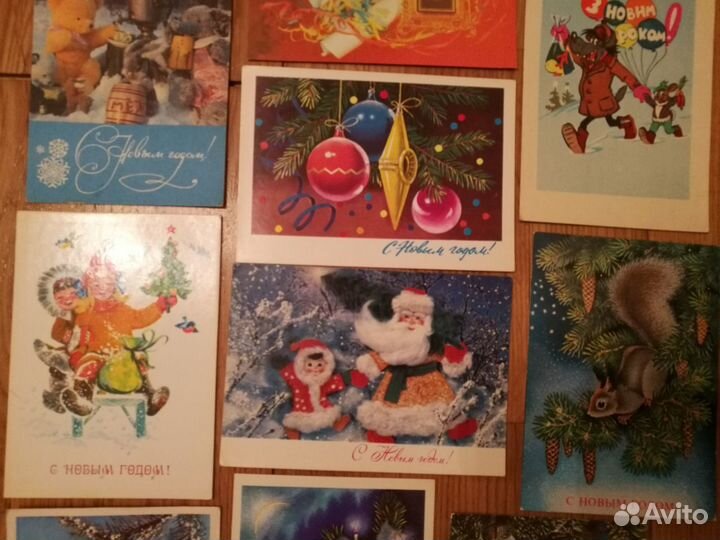Открытки с новым годом 70-90е гг