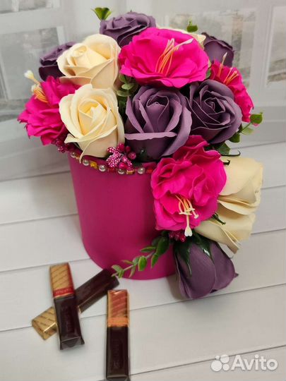 Букеты цветы мыльные розы круглосуточно