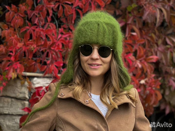 Шапка ушанка вязаная