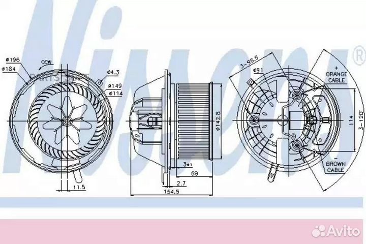 Вентилятор отопителя mercedes-benz A-series W169