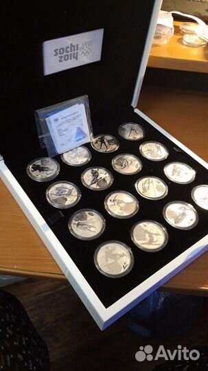 Набор монет Олимпиада Сочи 2014г. Серебро. Пруф