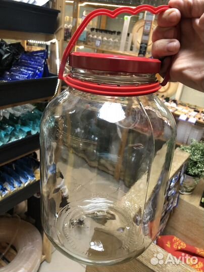 Банка стеклянная 5л с ручкой