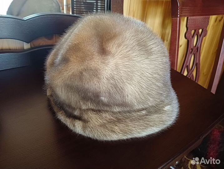 Шапка норковая, женская, светлая