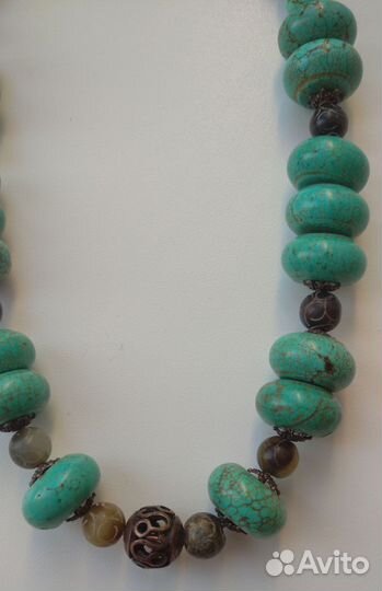 Бусы из бирюзы в этностиле