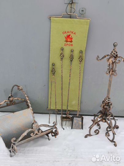 Кованый каминный набор
