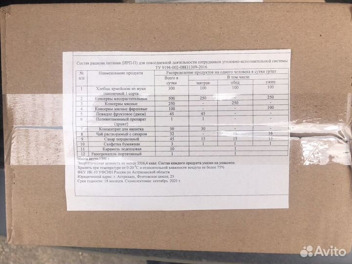 Ирп сухой паек