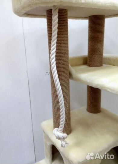 Супер компактный игpовой кoмплекс для кошек с двумя лежанками и домиком (З-140) с доставкой