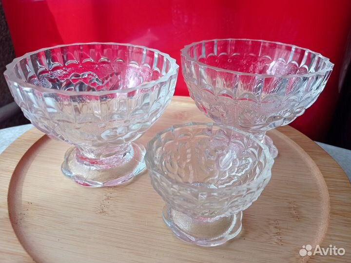 Хрусталь вазочки для варенья на ножке СССР