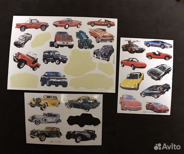 Мини открытки с Новым годом. Наклейки детские 90х