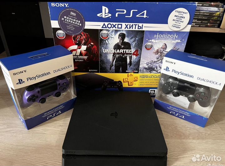 Sony PS4 slim + 2 геймпада