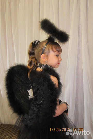 Шикарный чёрный Ангел Комплект рок Гламур Прокат