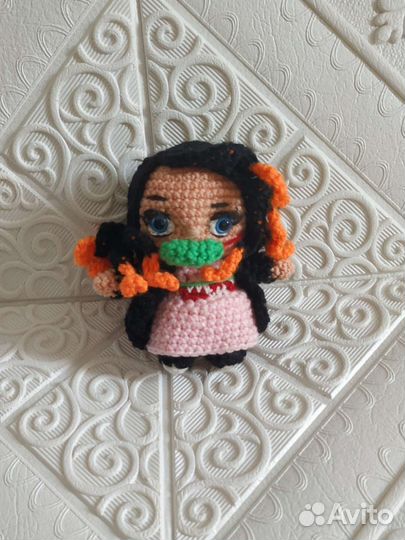 Кукла Незуко Комадо вязанная крючком