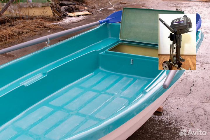Лодка пластиковая с мотором Тортилла-3 с Рундуками