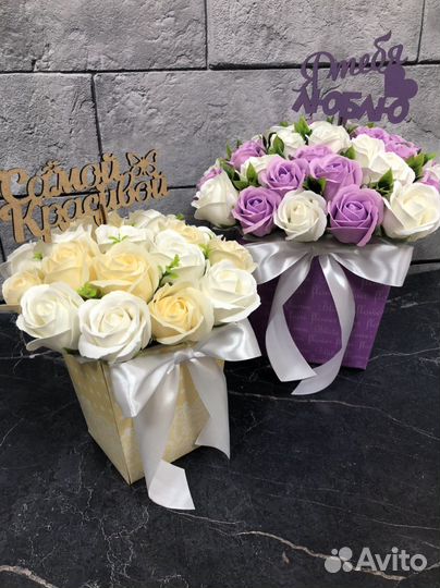 Букет из мыла мыльных роз