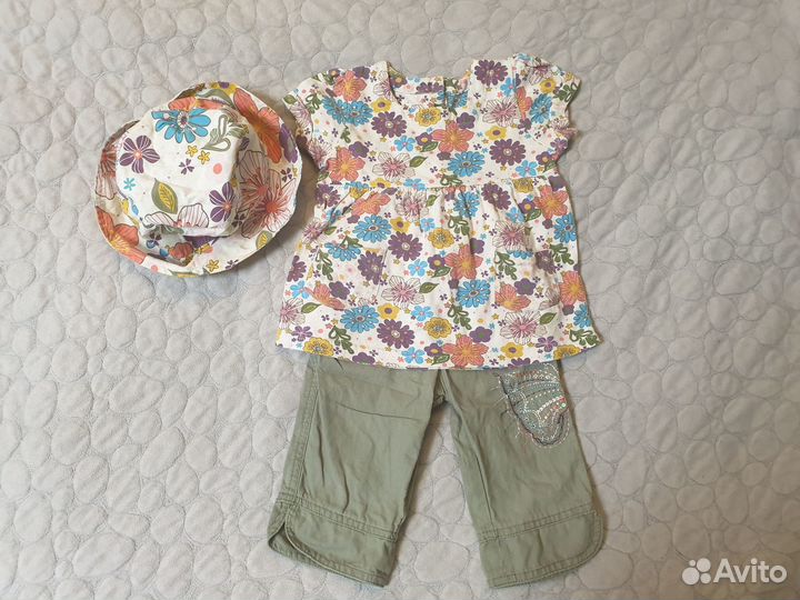 Футболка, шорты и панама Mothercare 98