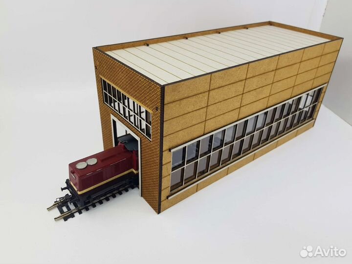 Кирпичное одностойловое депо. Кит набор 1/87