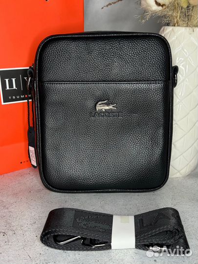 Сумка мужская натуральная кожа Lacoste