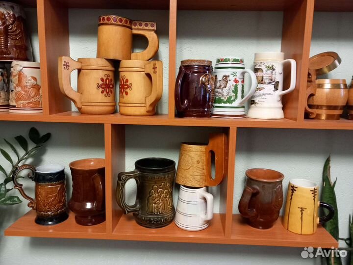 Пивные кружки деревянные керамические