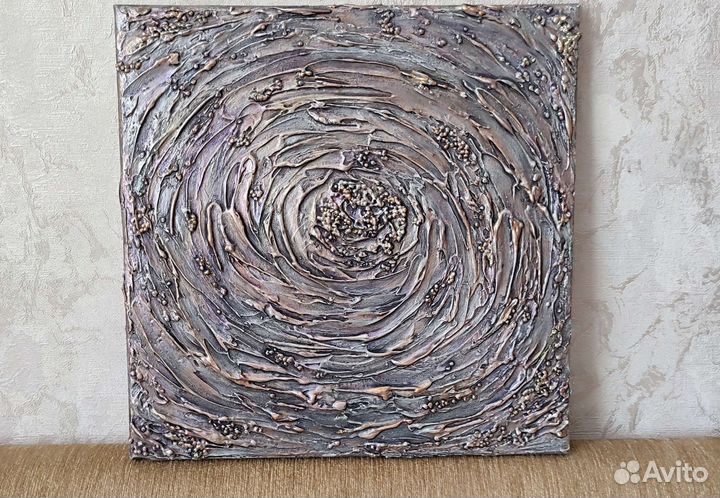 Текстурная картина на холсте цветы