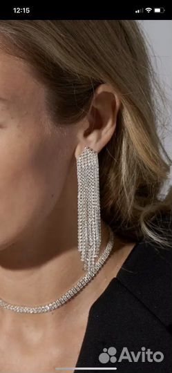 Красивые стразовые сережки