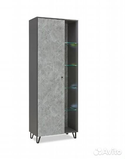 Шкаф Оливия графит / мрамор глянец