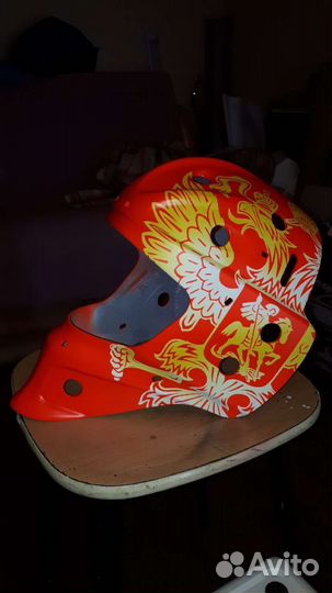 Шлем вратарский новый аэрография профессиональный