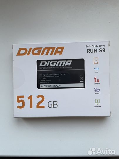 Ssd 512gb Digma Run S9 2.5