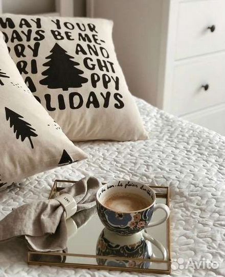 Чехол на подушку hm home наволочка zara елки чашка