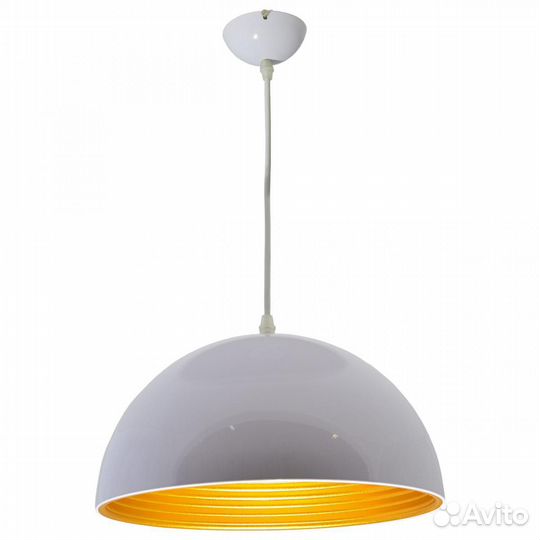 Светильник подвесной 1х60Вт Е27 белый/золото;