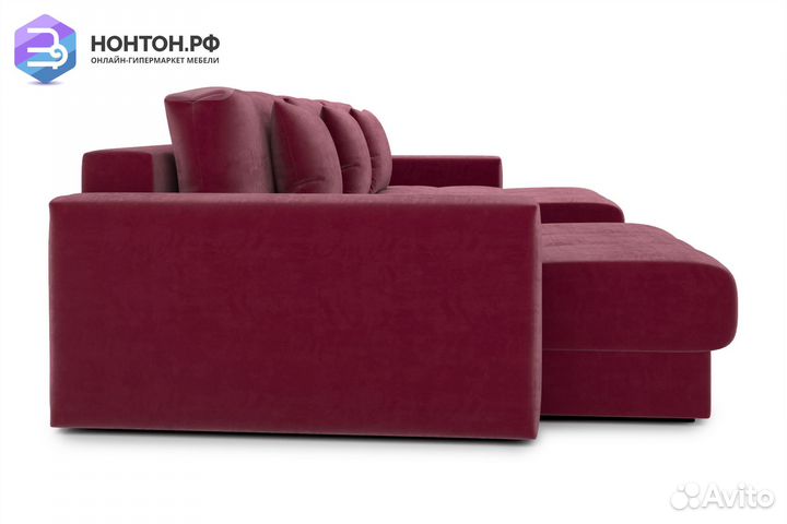 Диван п-образный тик-так Монарх М1О2 бордовый