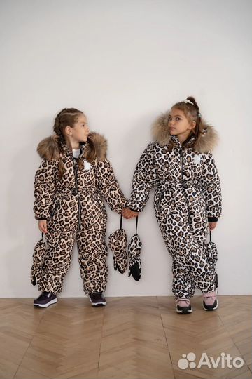 Зимний комбинезон новый леопард на девочку
