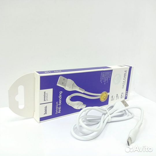 Кабель microusb Hoco X37 Cool (2.4A, 1m), быстрая