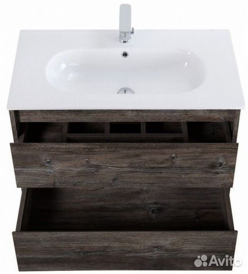 Тумба с керамической раковиной BelBagno Kraft 100 см, LOV-1000-LVB Pino Pasadena