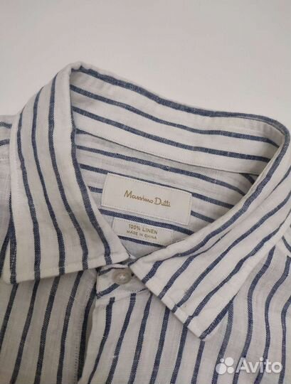 Мужская льняная рубашка Massimo Dutti размер S