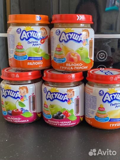 Фруктовое пюре агуша разные вкусы