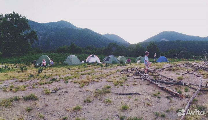 Палатка, спальник, полики, котел, рюкзак