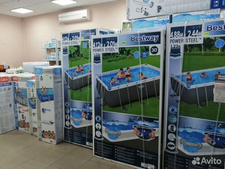 Каркасный бассейн 412х201х122 см фил и лест