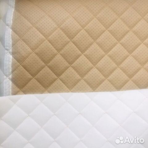 Экокожа перфорированная Ромб одинарный бежевый