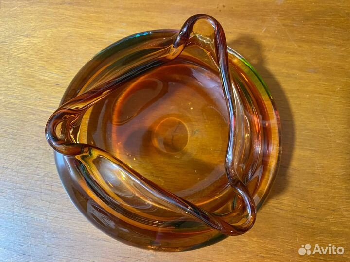 Пепельница цветное стекло Богемия