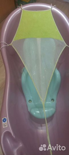 Детская ванночка с горкой, подставкой и гамачком