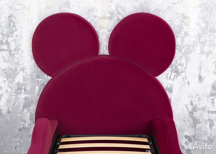 Кровать детская 80х160 Микки бордо