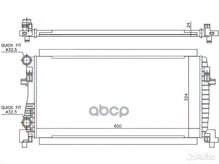 Радиатор Audi A3 12-19 / Skoda Octavia 12-20