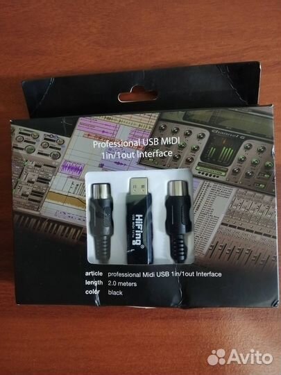 Миди-адаптер USB-midi кабель для синтезатора