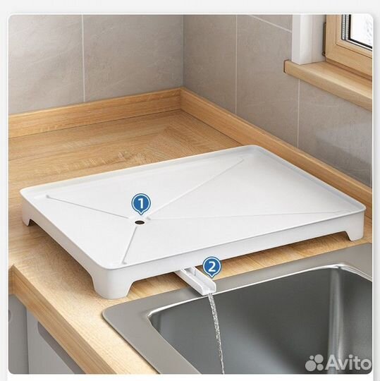 Сушка для посуды настольная со сливом