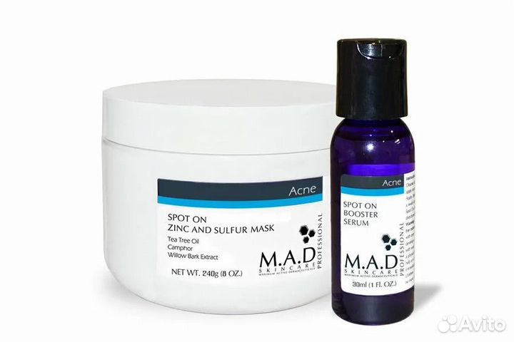 M.A.D Skincare Acne Spot On Zinc and Sulfur Mask +