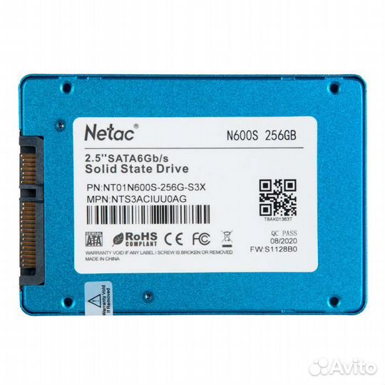 Твердотельный накопитель SSD 256Gb, SATA III, 2.5