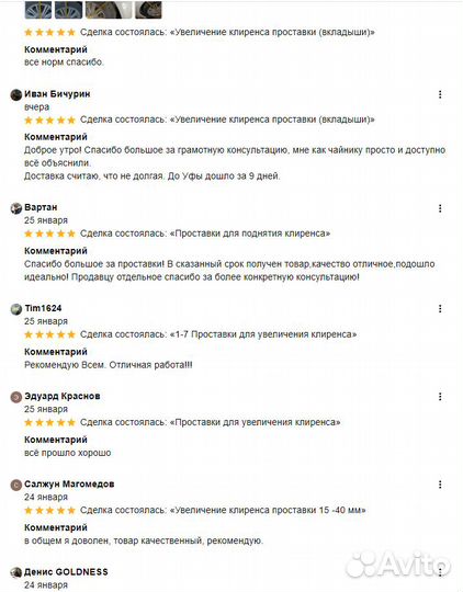 Проставки для увеличения клиренса