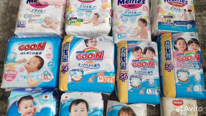 Подгузники Huggies Merries Moony Goon